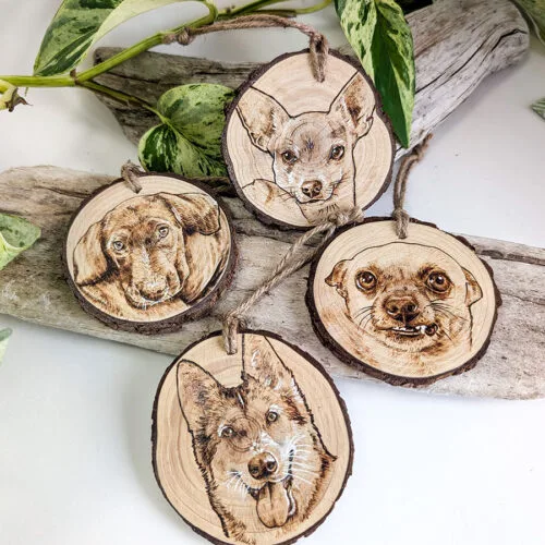 Custom Handmade Pet Portrait Ornament