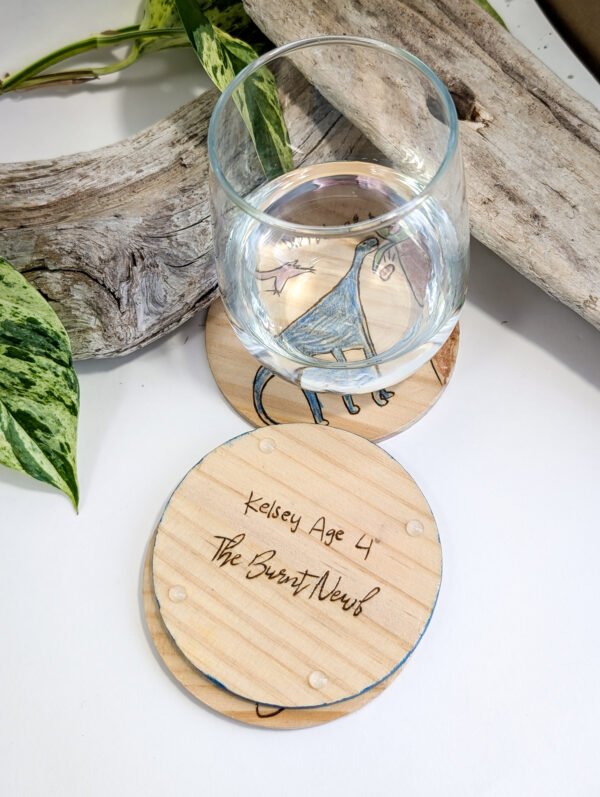 Back Custom Kids Art Coaster Back Custom Kids Art Coaster