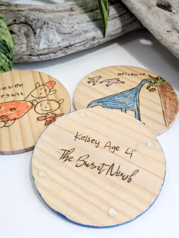 Back Custom Kids Art Coaster Back Custom Kids Art Coaster