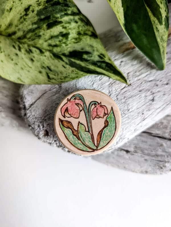 Handmade Newfoundland Pitcher Plant Magnet Woodburned Pitcher Plant Magnet