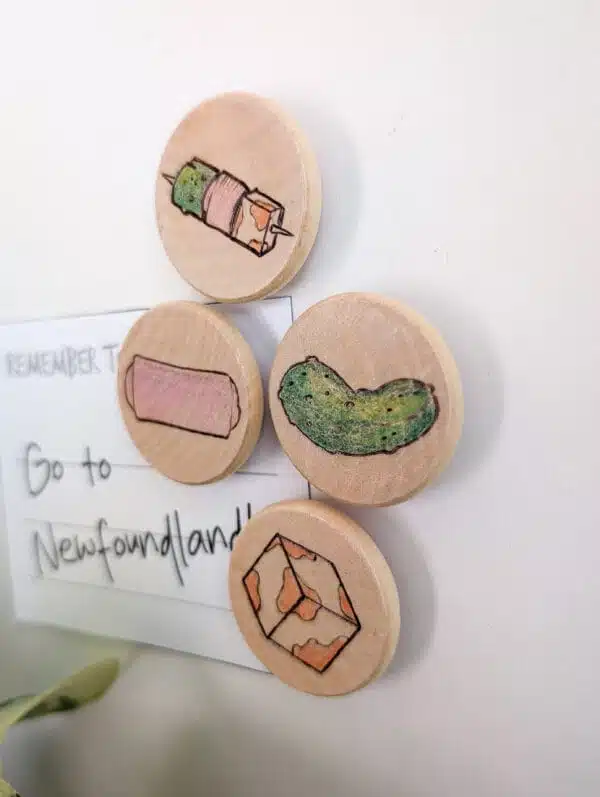 newfie hors d'oeuvres magnet set handmade