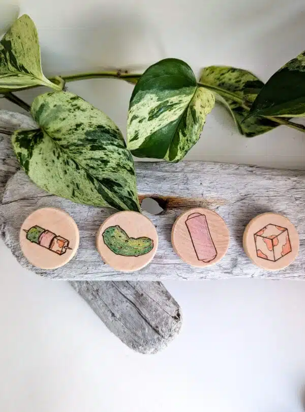 newfie hors d'oeuvres magnet set handmade