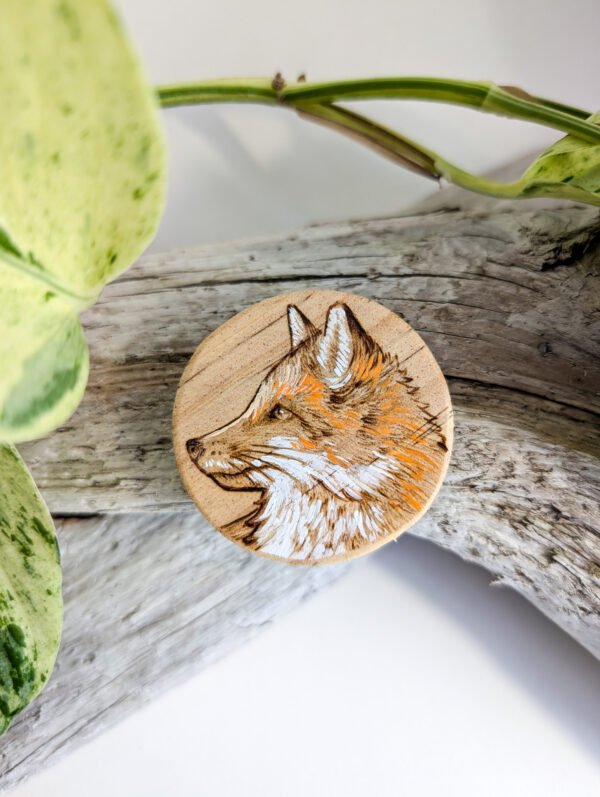 Handmade Wooden Fox Magnet