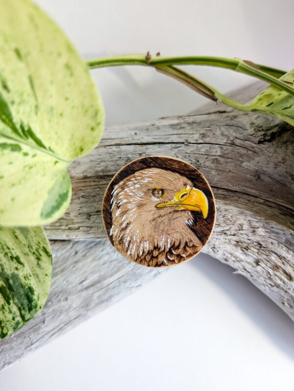 Handmade Wooden Eagle Magnet