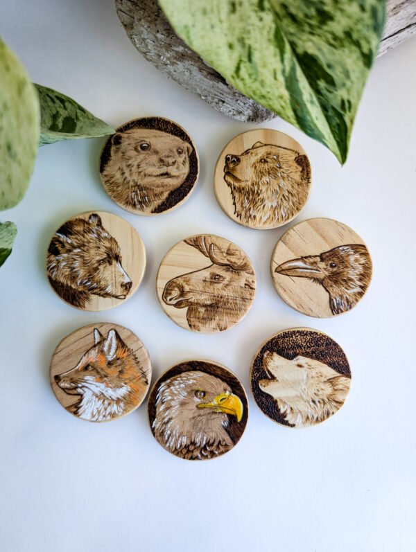 Woodburning Animal Portrait Magnets