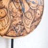 Wood burned clock Close up of a wood burned clock, side view